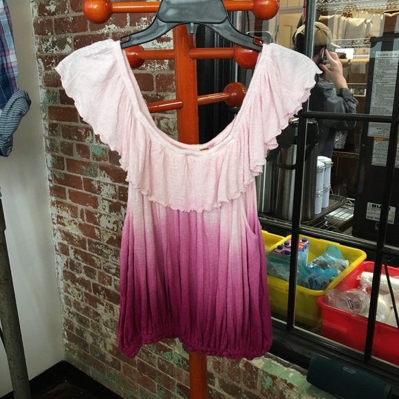 3 for $50 Free People Cora Lee Tee Begonia Ombré - Picture 5 of 6